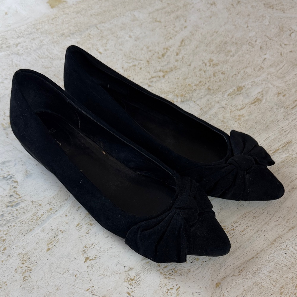 Bandolino Black Bow Flats pointed toe women’s size 8